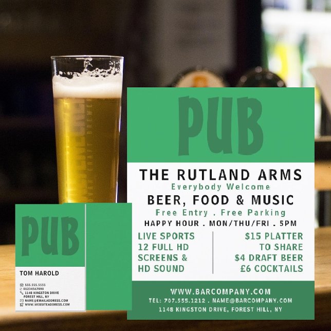 Modern Bold, Pub/Brewery Advertising Flyer (Creator Uploaded)