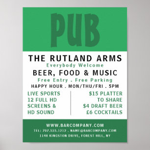 Modern Bold, Pub/Brewery Advertising Poster