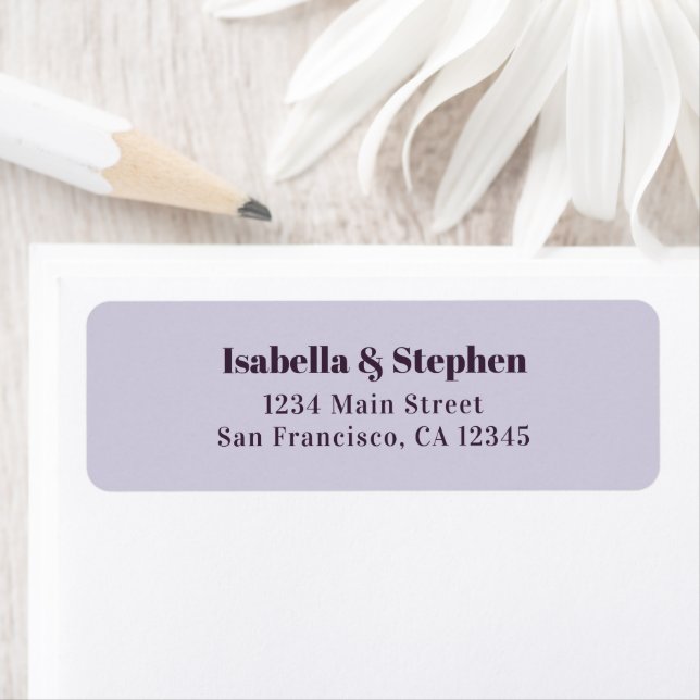 Modern Bold Purple Lavender Return Address Return Address Label (Insitu)