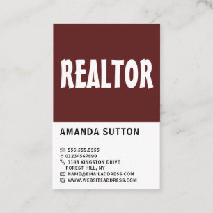 Modern Bold, Realtor, Estate Agent Business Card