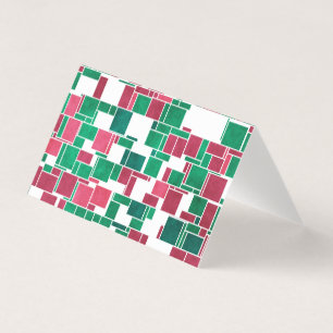 Modern Bold Red and Green Christmas Mondrian
