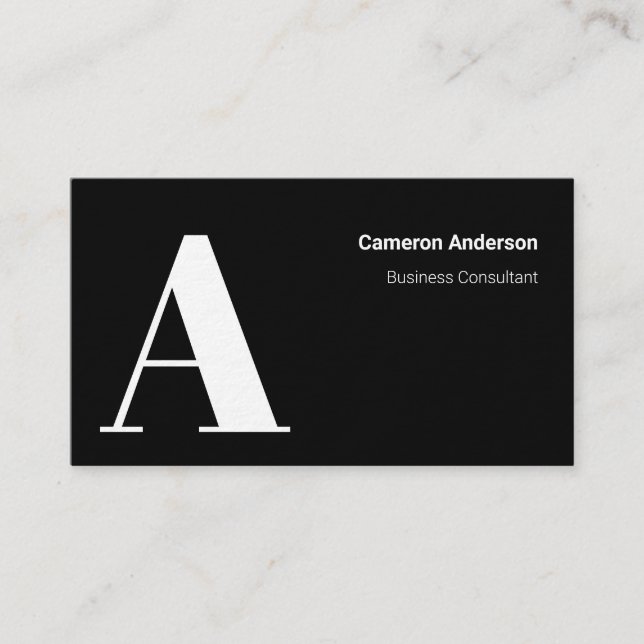 Modern Bold Red Black White Minimal Professional Business Card (Front)