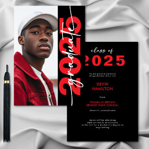 Modern Bold Red Typography Grad Announcement