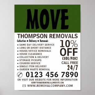 Modern Bold, Removal Company Advertising Poster