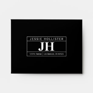 Modern Bold RSVP Professional   Black & White A6 Envelope