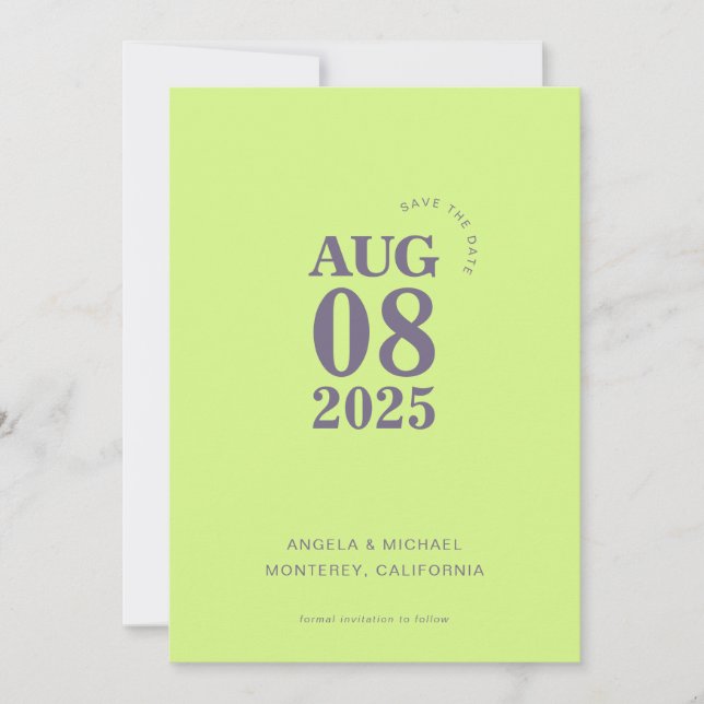 Modern Bold Save The Date Wedding Invitation (Front)