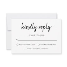 Modern Bold Script Black And White Wedding