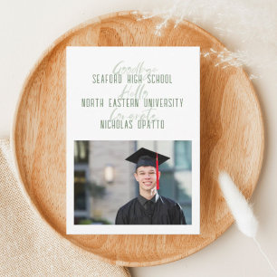 Modern Bold Script Boy High School Graduation Announcement
