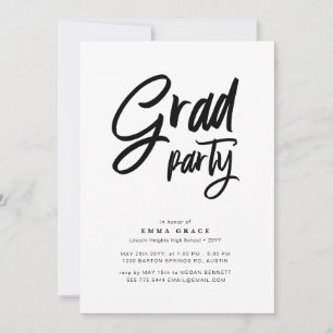 Modern Bold Script Graduation Grad Party Invitation