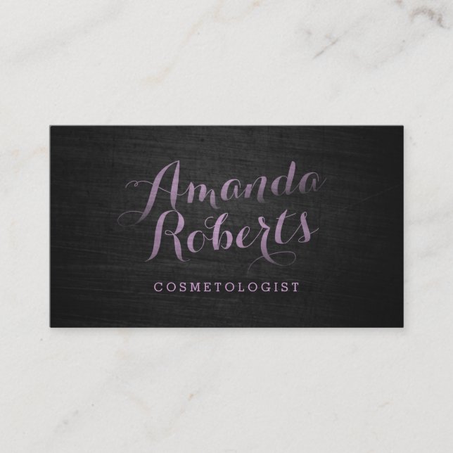 Modern Bold Script Makeup Artist Business Cards (Front)