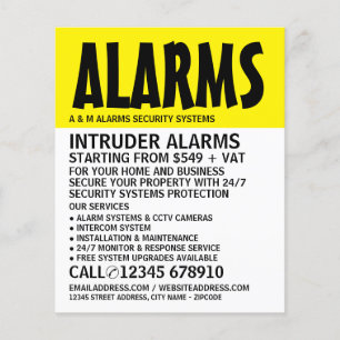 Modern Bold, Security Alarm Service Advertising Flyer