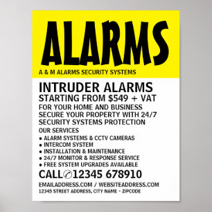 Modern Bold, Security Alarm Service Advertising Poster
