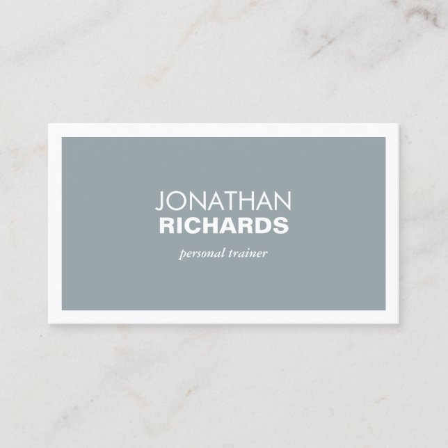 MODERN & BOLD - Slate/White Business Card (Front)