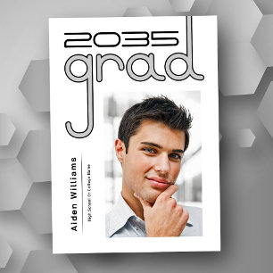 Modern Bold Sophisticated High Tech Photo Grad Announcement