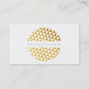MODERN BOLD SPOT geo triangle pattern gold foil Business Card