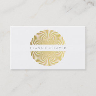 MODERN BOLD SPOT simple smart gold foil sunburst Business Card