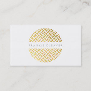 MODERN BOLD SPOT woven pattern gold hand drawn Business Card