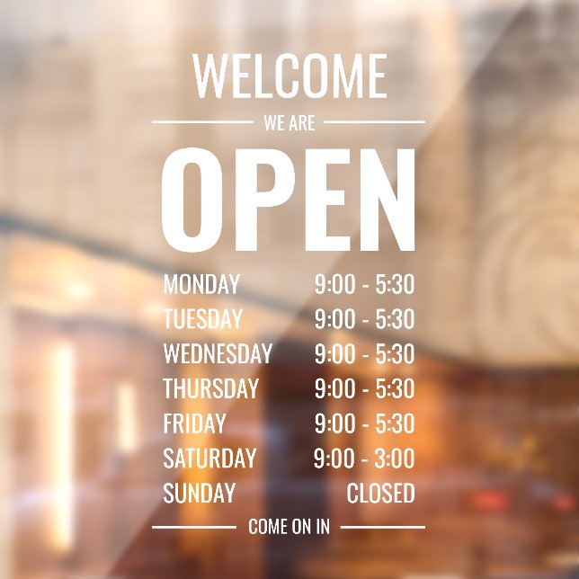 Modern Bold Store Greeting Opening Hours (Sheet 2)