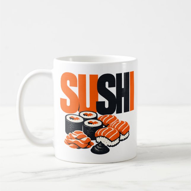 Modern Bold Sushi Graphic Art Coffee Mug (Left)