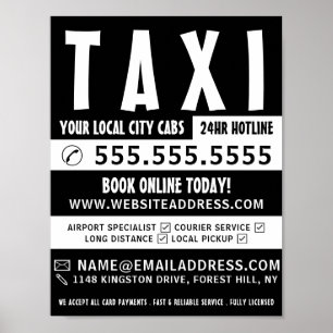 Modern Bold, Taxi Cab Firm Advertising Poster