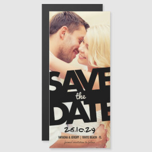 Modern Bold Tilt Save The Date Photo Magnet Card