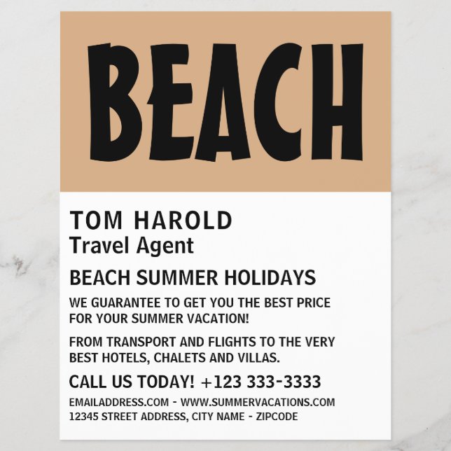 Modern Bold, Travel Agent Advertising Flyer (Front)