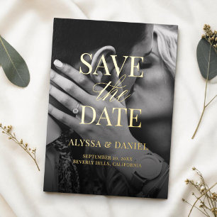 Modern Bold Trendy Save the Date Photo Foil