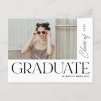 Modern Bold Type Graduate Graduation Photo Party