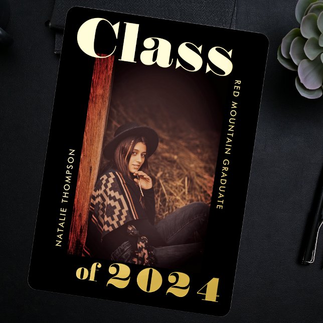 Modern Bold Typography 2024 Graduation Party Black (Creator Uploaded)