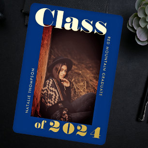 Modern Bold Typography 2024 Graduation Party Blue
