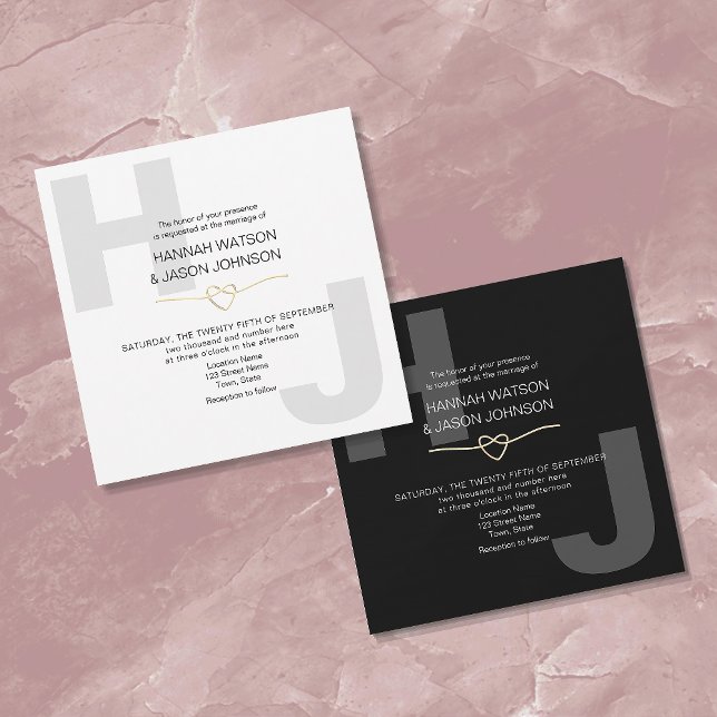 Modern Bold Typography Black and White Wedding  Invitation (Creator Uploaded)