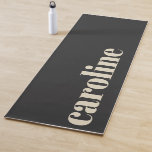 Modern Bold Typography Black Monogrammed Name  Yoga Mat<br><div class="desc">Bold Modern Typography Personalised Name Yoga Mat in Black and Off-White</div>