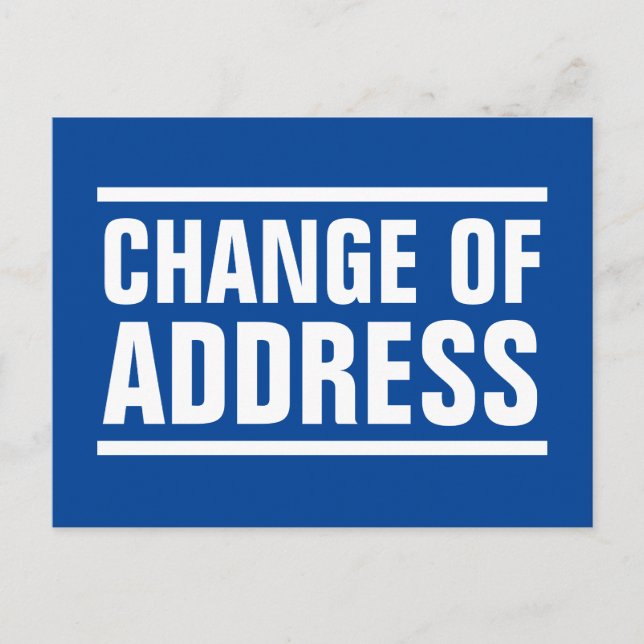 Modern bold typography change of address moving postcard (Front)
