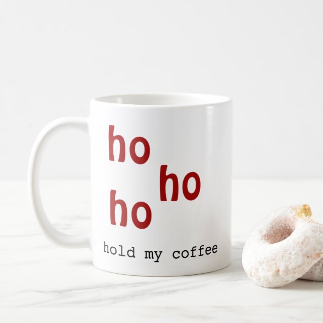 Modern Bold Typography Christmas Coffee Mug (With Donut)