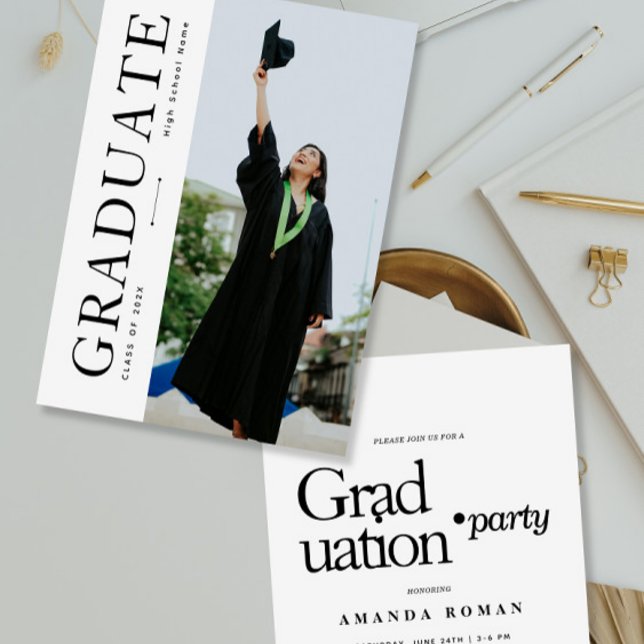 Modern Bold Typography Graduation Invitation (Creator Uploaded)
