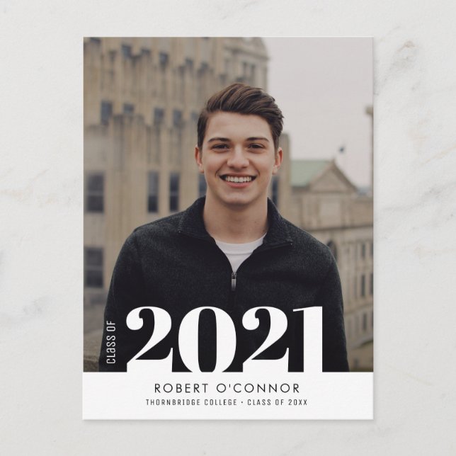 Modern Bold typography graduation invitation Postcard (Front)