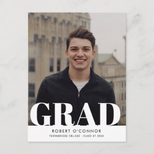 Modern Bold typography graduation party invitation Postcard
