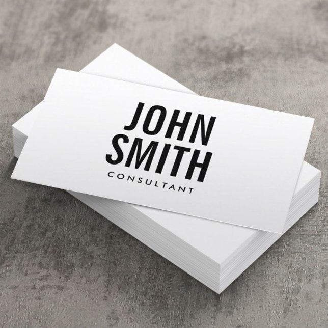 Modern Bold Typography Minimalist Plain Business Card (Creator Uploaded)