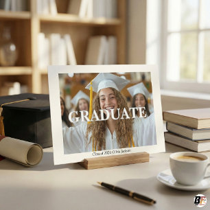 Modern Bold Typography Photo Graduate Class of 26 Invitation