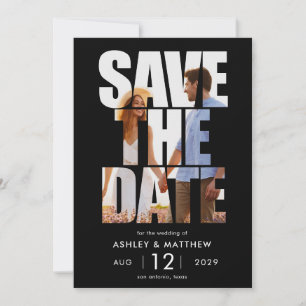Modern Bold Typography Photo Wedding Save The Date