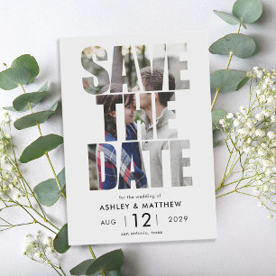 Modern Bold Typography Photo Wedding Save The Date