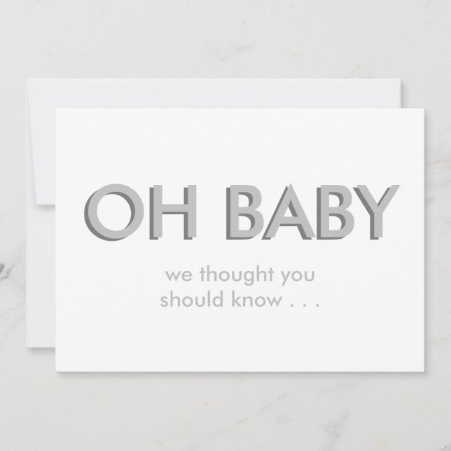 Modern Bold Typography Pregnancy Announcement (Front)