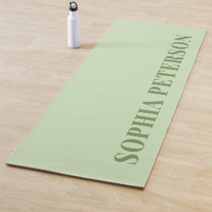 Modern Bold Typography Sage Green Custom Yoga Mat