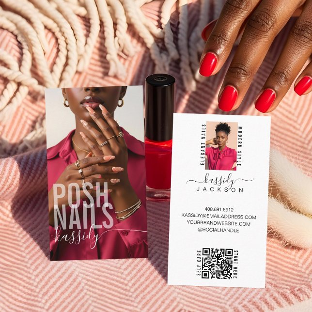 Modern Bold Typography Script Calligraphy QR Photo Business Card (Modern Bold Typography Script Calligraphy QR Photo Business Card)