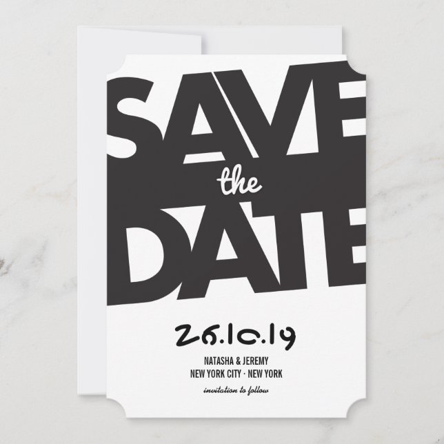 Modern Bold Typography Stylish Photo Save The Date (Front)
