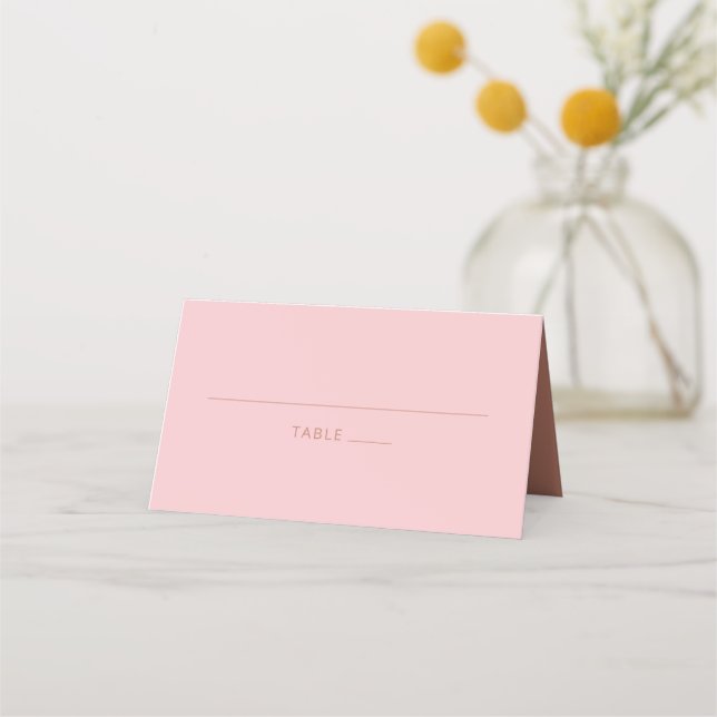 Modern Bold Typography Terracotta and Pink Wedding Place Card (Front)