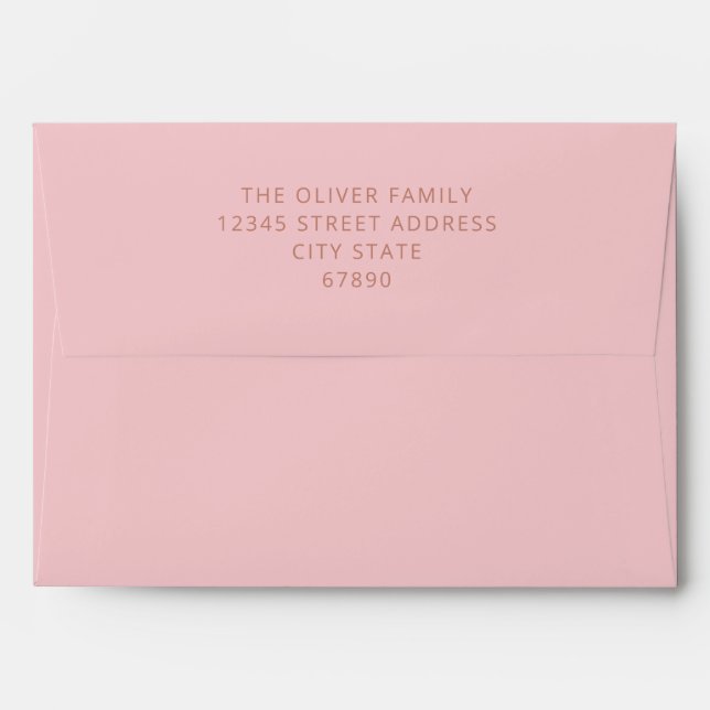 Modern Bold Typography Terracotta Pink Bat Mitzvah Envelope (Back (Top Flap))