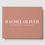 Modern Bold Typography Terracotta Pink Bat Mitzvah Guest Book<br><div class="desc">Personalised Modern Bold Typography Terracotta Pink Bat Mitzvah Guest Book</div>