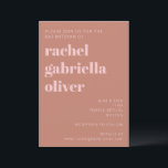 Modern Bold Typography Terracotta Pink Bat Mitzvah Invitation<br><div class="desc">Modern Bold Typography Terracotta and Pink Bat Mitzvah Invitation</div>