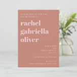 Modern Bold Typography Terracotta Pink Bat Mitzvah Invitation<br><div class="desc">Modern Bold Typography Terracotta and Pink Bat Mitzvah Invitation</div>